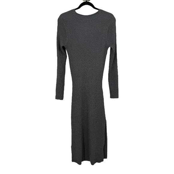 Astr the Label cutout long sleeve ribbed midi sweater dress gray size X-Large XL - Picture 4 of 7
